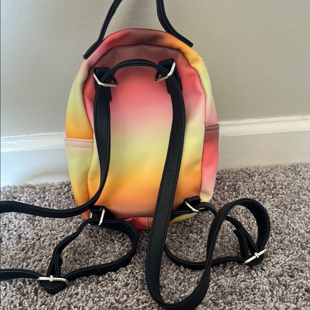 2/$20 Mini Backpack Purse Wild Fable in&out zip pockets adj straps Yellow Pink - Picture 3 of 12